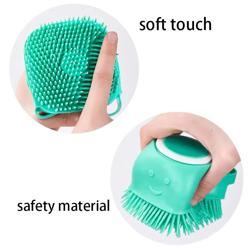 Silicone 2-in-1 Shampoo Dispensing Pet Bath Brush