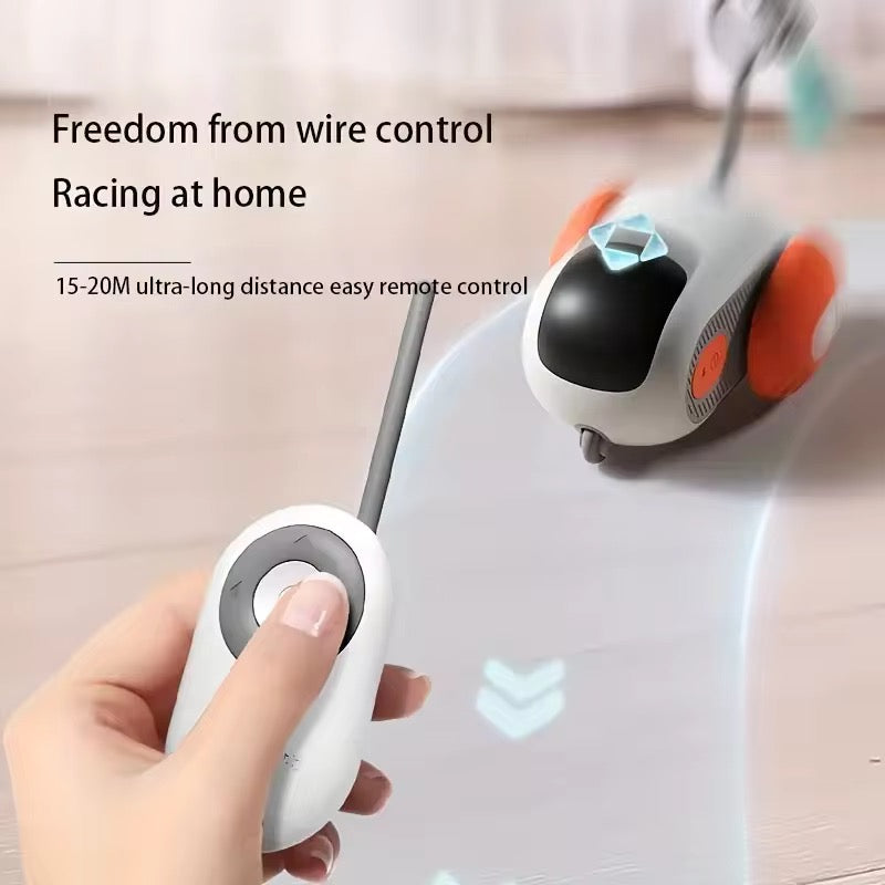 Smart Interactive Remote-Controlled Cat Toy – Feather Teaser with 360° Motion