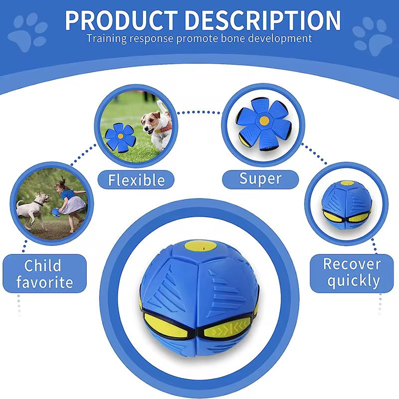 UFO Ball for Dogs – Flying Saucer Transforming Fetch Toy