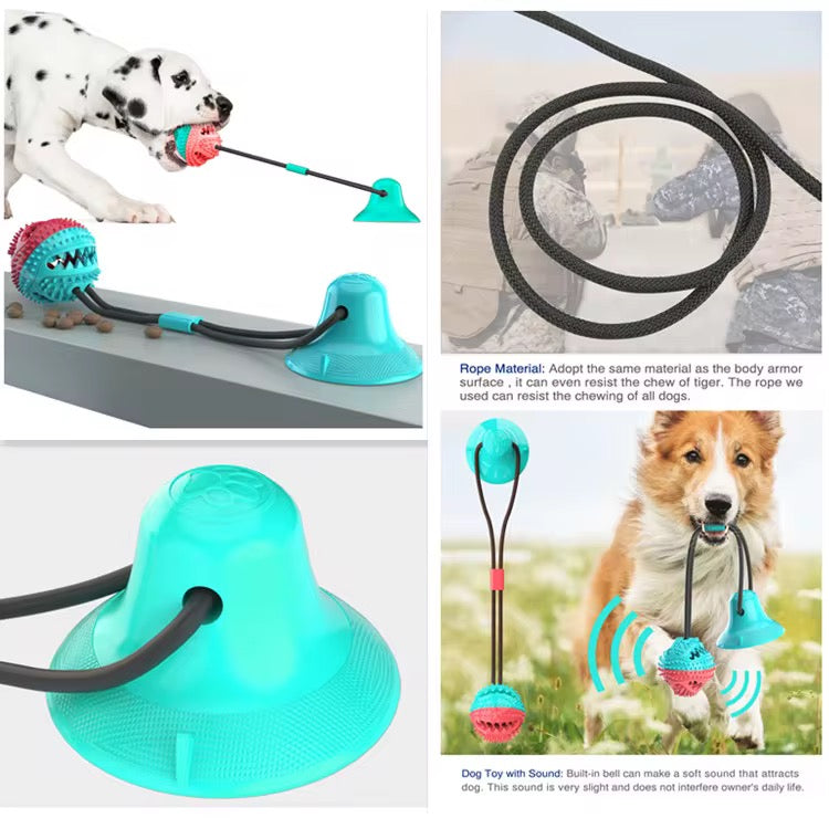 Suction Cup Dog Chewing Toy – Interactive Tug & Bite Toy for Strong Chewers