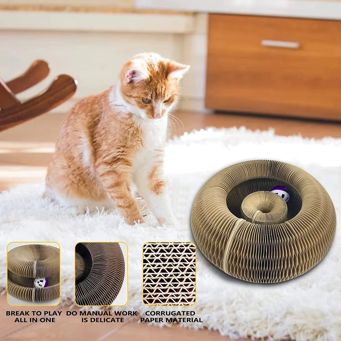 Foldable Magical Cat Scratch Toy – Shape‑Shifting Fun for Your Feline! 🐱✨