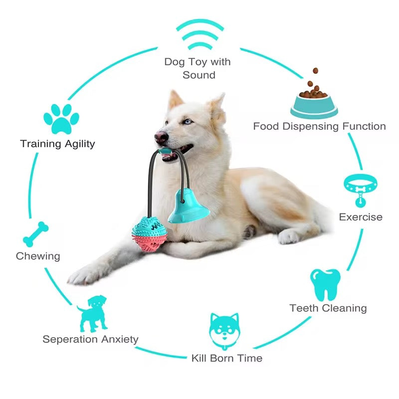 Suction Cup Dog Chewing Toy – Interactive Tug & Bite Toy for Strong Chewers