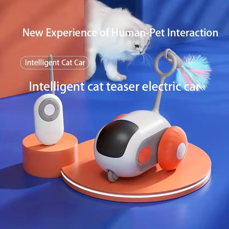 Smart Interactive Remote-Controlled Cat Toy – Feather Teaser with 360° Motion