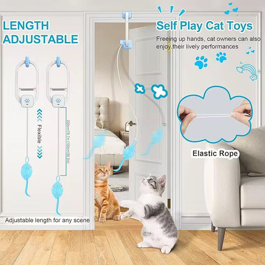 🐱 Automatic Interactive Cat Toy – Smart Electric String Teaser with Adjustable Clip