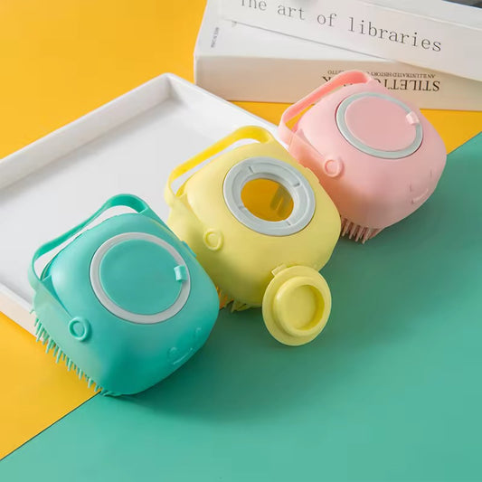 Silicone 2-in-1 Shampoo Dispensing Pet Bath Brush