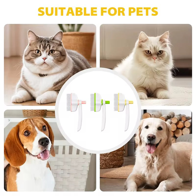 Pet Flea & Hair Removal Comb – Pack of 2 (Rotatable 2-in-1 Grooming Tool)