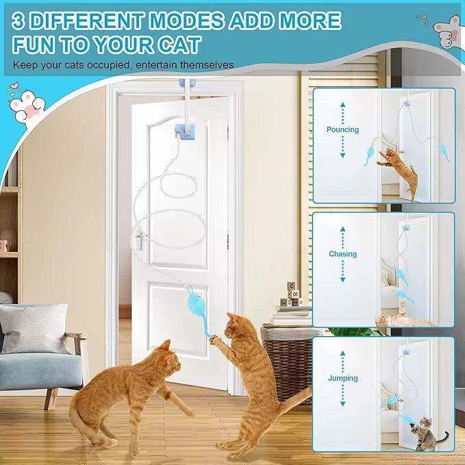 🐱 Automatic Interactive Cat Toy – Smart Electric String Teaser with Adjustable Clip