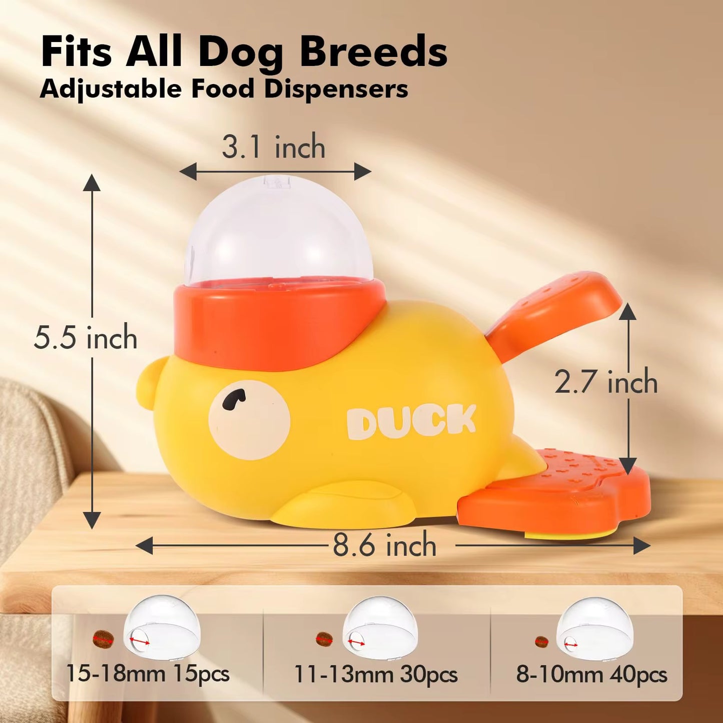 Portable Yellow Duck Interactive Pet Toy – Automatic Feeder & Puzzle Food Dispenser for Cats & Dogs