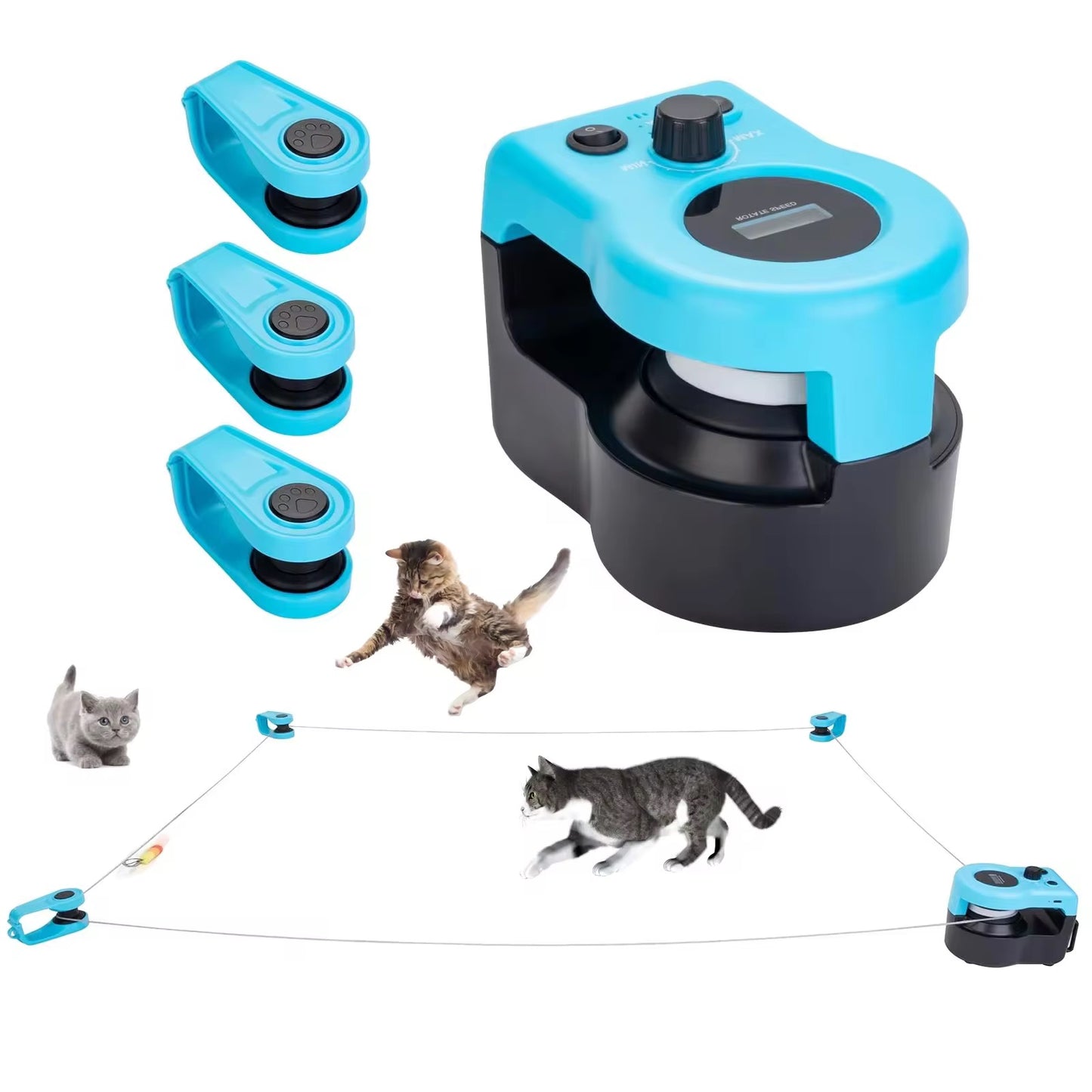 Automatic Interactive Cat Toy – Smart Electric String Teaser with Adjustable Clips