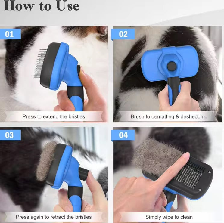 Pet Flea & Hair Removal Comb – Pack of 2 (Rotatable 2-in-1 Grooming Tool)