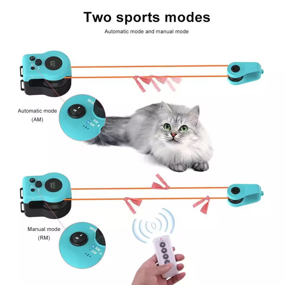 Automatic Interactive Cat Toy – Smart Electric String Teaser with Adjustable Clips