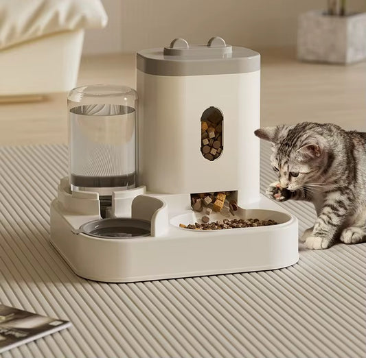 Automatic 2-in-1 Pet Food and Water Dispenser – Non-Slip Dual Bowl Feeder for Dogs & Cats